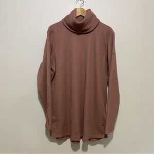 Columbia Women's Holly Hideaway Waffle Cowl Neck Pullover in mauve/dusty rose 1X